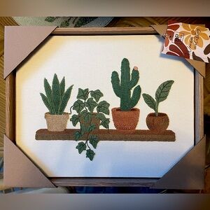 BP Home Plants on Shelf Embroidered Woven Wall Art